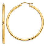 Load image into Gallery viewer, 14k Yellow Gold Square Tube Round Hoop Earrings 40mm x 2mm
