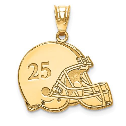 14k 10k gold sterling silver football helmet personalized pendant