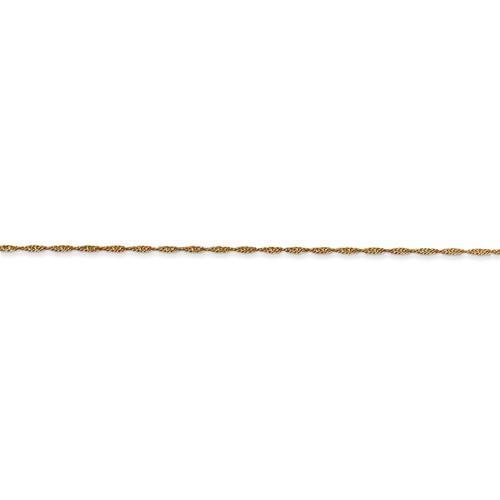 14k yellow gold 1mm singapore twisted bracelet anklet necklace choker pendant chain