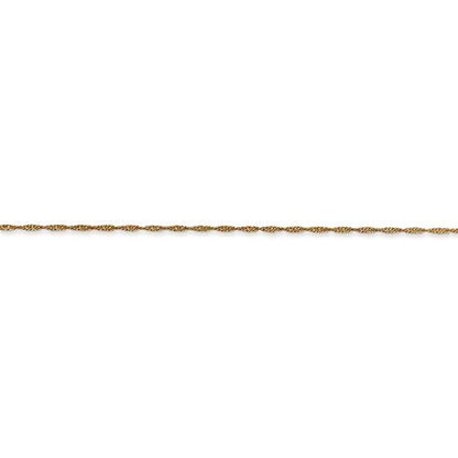 14k yellow gold 1mm singapore twisted bracelet anklet necklace choker pendant chain