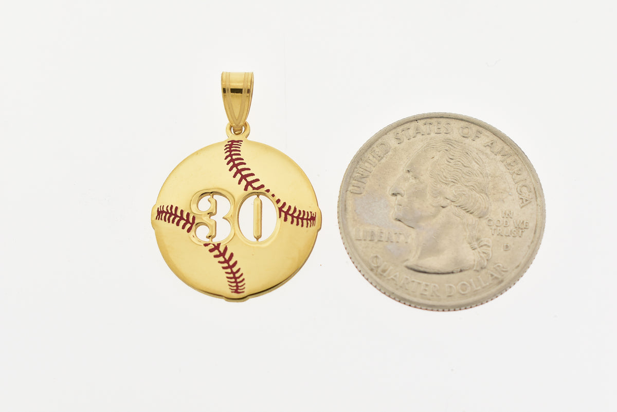 14k 10k gold sterling silver baseball personalized pendant charm