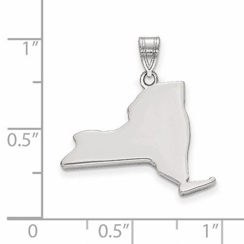 14k gold or sterling silver new york  ny state map pendant charm personalized monogram