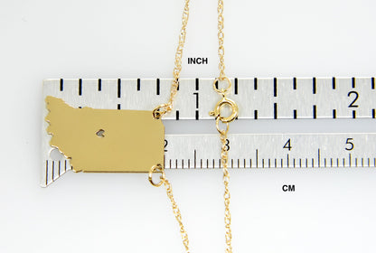 14k gold 10k gold silver indiana state map necklace heart personalized city