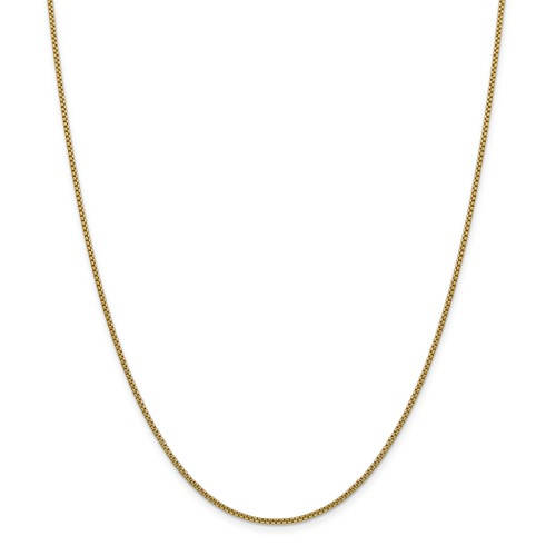 14k yellow gold 1.5mm round box bracelet anklet choker necklace pendant chain lobster clasp