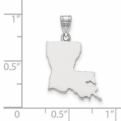 14k gold or sterling silver louisiana la state map pendant charm personalized monogram
