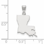 將圖片載入圖庫檢視器 14K Gold or Sterling Silver Louisiana LA State Map Pendant Charm Personalized Monogram
