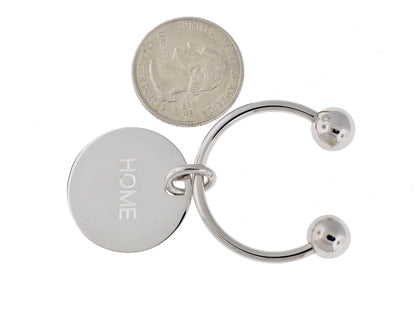 sterling silver round key holder ring keychain personalized engraved monogram