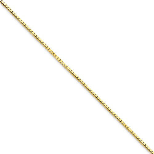 10k yellow gold 1.25mm polished box bracelet anklet choker pendant necklace chain