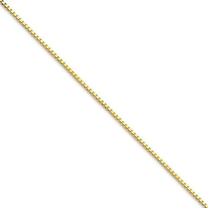10k yellow gold 1.25mm polished box bracelet anklet choker pendant necklace chain
