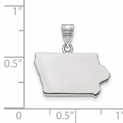 14k gold or sterling silver iowa ia state map pendant charm personalized monogram