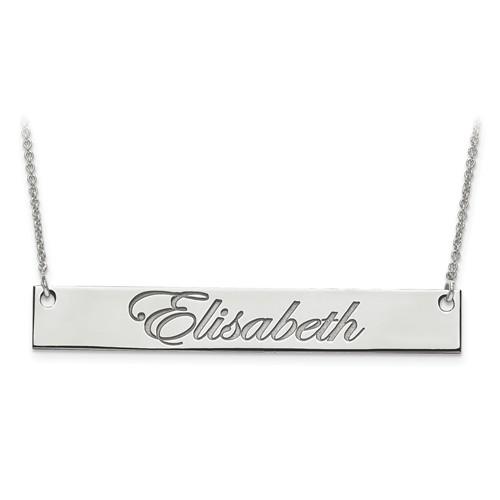 14k 10k gold sterling silver large name bar nameplate necklace personalized
