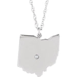 Load image into Gallery viewer, 14k 10k Yellow Rose White Gold Diamond Silver Ohio OH State Map Personalized City Necklace
