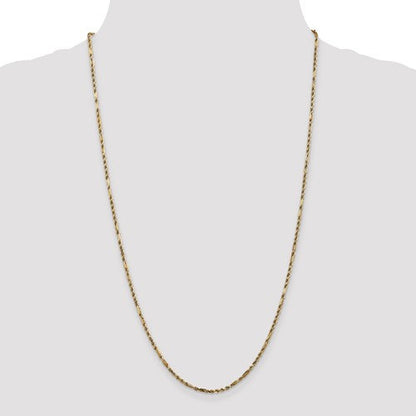 14k yellow gold 2.25mm diamond cut milano rope bracelet anklet necklace pendant chain
