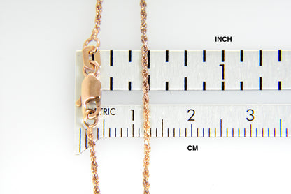 14k rose gold 1mm diamond cut rope bracelet anklet choker necklace pendant chain