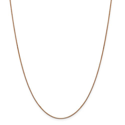 14k rose gold 0.9mm box link bracelet anklet choker necklace pendant chain