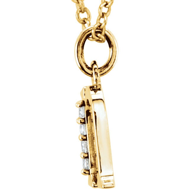 14k yellow rose white gold .025 ctw diamond tiny petite lowercase letter n initial alphabet pendant charm necklace