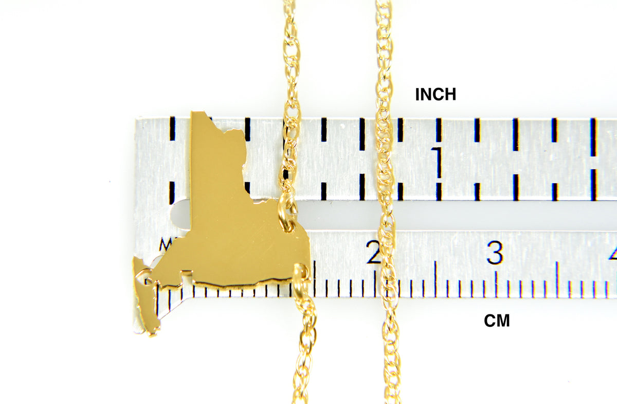 14k gold 10k gold silver new york ny state map necklace heart personalized city