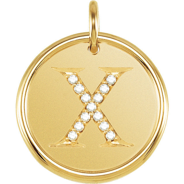 14k yellow rose white gold genuine diamond uppercase letter x initial alphabet pendant charm custom made to order personalized engraved