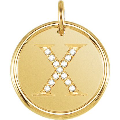 14k yellow rose white gold genuine diamond uppercase letter x initial alphabet pendant charm custom made to order personalized engraved