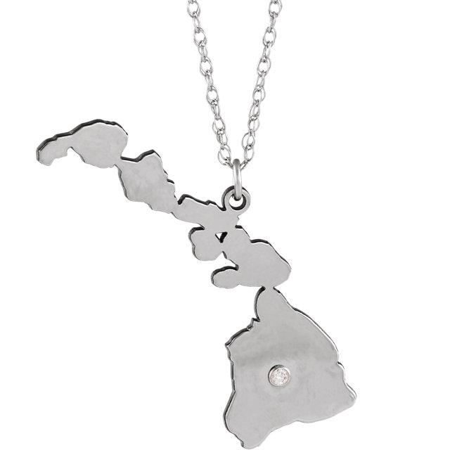 14k 10k yellow rose white gold diamond silver hawaii hi state map personalized city necklace