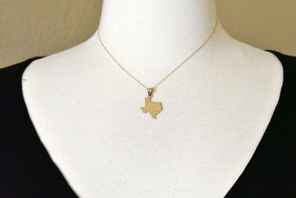 14k gold or sterling silver texas tx state map pendant charm personalized monogram