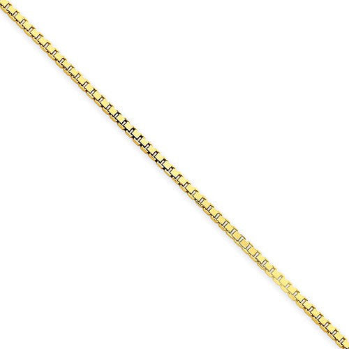 14k yellow gold 1.5 mm polished box bracelet anklet choker necklace pendant chain