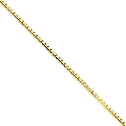 14k yellow gold 1.5 mm polished box bracelet anklet choker necklace pendant chain