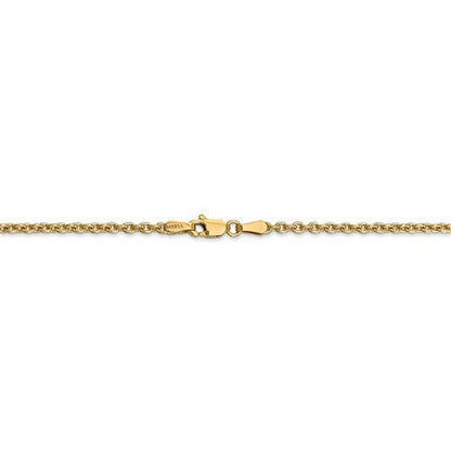14k yellow gold 2.2mm cable bracelet anklet choker necklace pendant chain lobster clasp