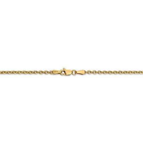 14k yellow gold 2.2mm cable bracelet anklet choker necklace pendant chain lobster clasp