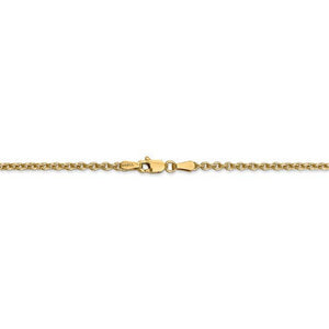 14K Yellow Gold 2.2mm Cable Bracelet Anklet Choker Necklace Pendant Chain Lobster Clasp