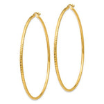 Load image into Gallery viewer, 14k Yellow Gold Diamond Cut Classic Round Hoop Earrings 65mm x 2mm
