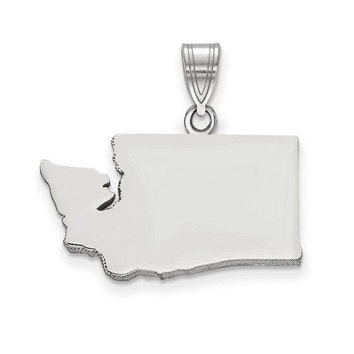 14k gold or sterling silver washington wa state map pendant charm personalized monogram