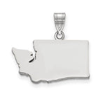 Load image into Gallery viewer, 14K Gold or Sterling Silver Washington WA State Map Pendant Charm Personalized Monogram
