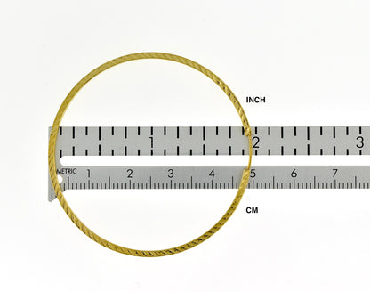 14k yellow gold diamond cut square tube round endless hoop earrings 50mm x 1.35mm