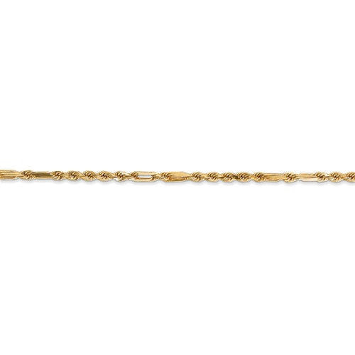 14k yellow gold 2.25mm diamond cut milano rope bracelet anklet necklace pendant chain