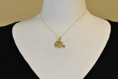 14k 10k gold sterling silver football helmet personalized pendant