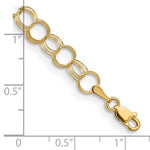 Load image into Gallery viewer, 14K Solid Yellow Gold 6mm Triple Link Charm Bracelet Chain Lobster Clasp
