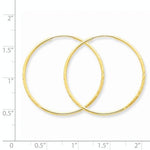 Load image into Gallery viewer, 14k Yellow Gold Diamond Cut Satin Endless Round Hoop Earrings 30mm x 1.25mm
