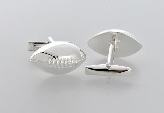 sterling silver football cufflinks cuff links jj655