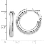 Load image into Gallery viewer, 14k White Gold Round Omega Back Hoop Earrings 22mm x 4mm
