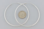 Load image into Gallery viewer, Sterling Silver 2 inch Round Endless Hoop Earrings 53mm x 2mm
