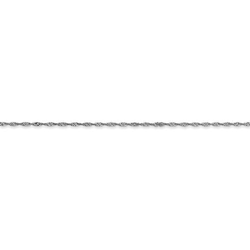 14k white gold 1mm singapore twisted bracelet anklet necklace choker pendant chain
