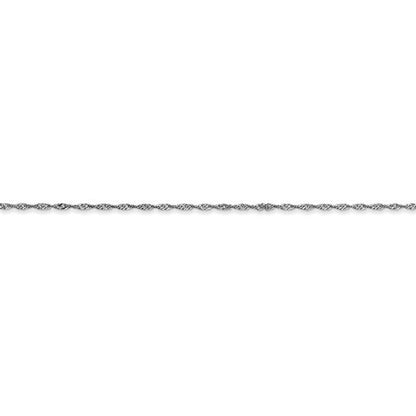 14k white gold 1mm singapore twisted bracelet anklet necklace choker pendant chain