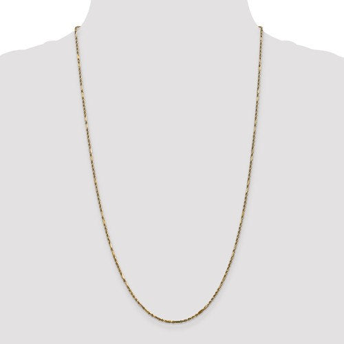 14k yellow gold 1.8mm diamond cut milano rope bracelet anklet necklace pendant chain