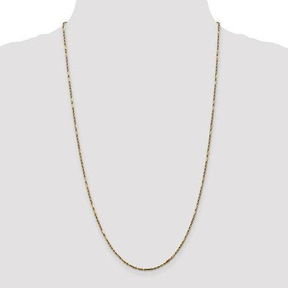 14k white gold 1.8mm diamond cut milano rope bracelet anklet necklace pendant chain