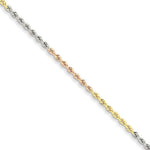 Load image into Gallery viewer, 14K Yellow White Rose Gold Tri Color 2.5mm Diamond Cut Rope Bracelet Anklet Choker Necklace Chain
