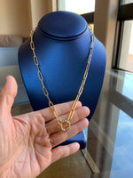Lataa kuva Galleria-katseluun, 14k Yellow Gold Paper Clip Link Split Chain End Rings Necklace Anklet Bracelet 20 inches
