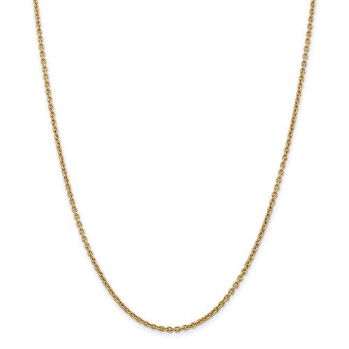 14k yellow gold 2.2mm cable bracelet anklet choker necklace pendant chain lobster clasp