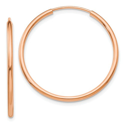 14k rose gold classic endless round hoop earrings 27mm x 1.5mm