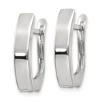 將圖片載入圖庫檢視器 14k White Gold Classic Huggie Hinged Hoop Earrings 19mm x 12mm x 4mm
